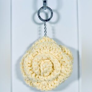 Yellow Crochet Flower Bag Charm